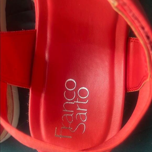 Franco Sarto Coral Red Platform Sandals - Picture 4 of 8